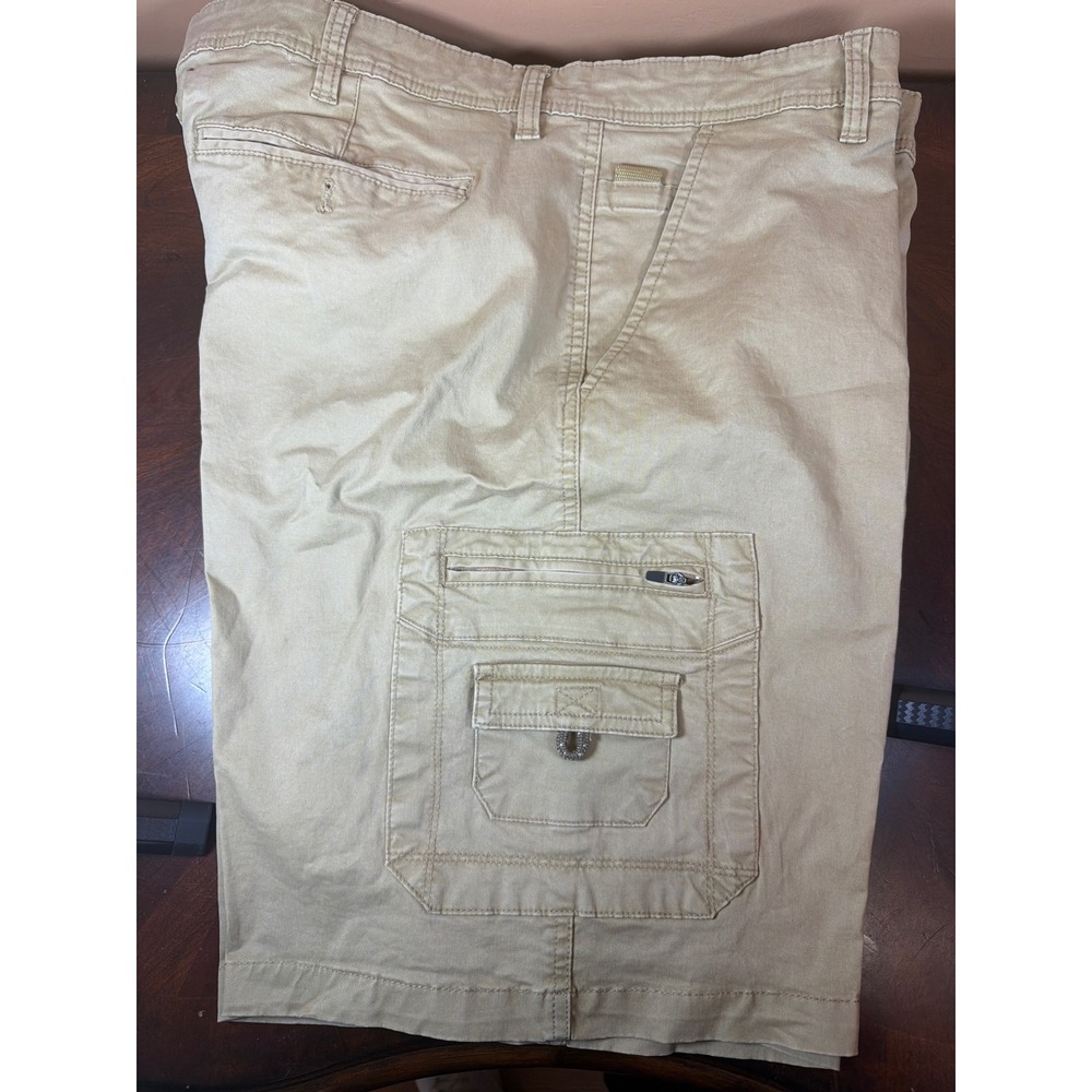 Weatherproof Vintage Mens Cargo Shorts 38W Khaki Tan Stretch Cotton Utility